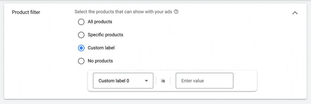 kā-konfigurēt-the-product-feed-using-youtube-shorts-ads-product-filter-dropdown-all-specific-products-custom-label-no-products-example-15