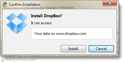 dropbox paplašinājumam ir jāpiekļūst dropbox.com