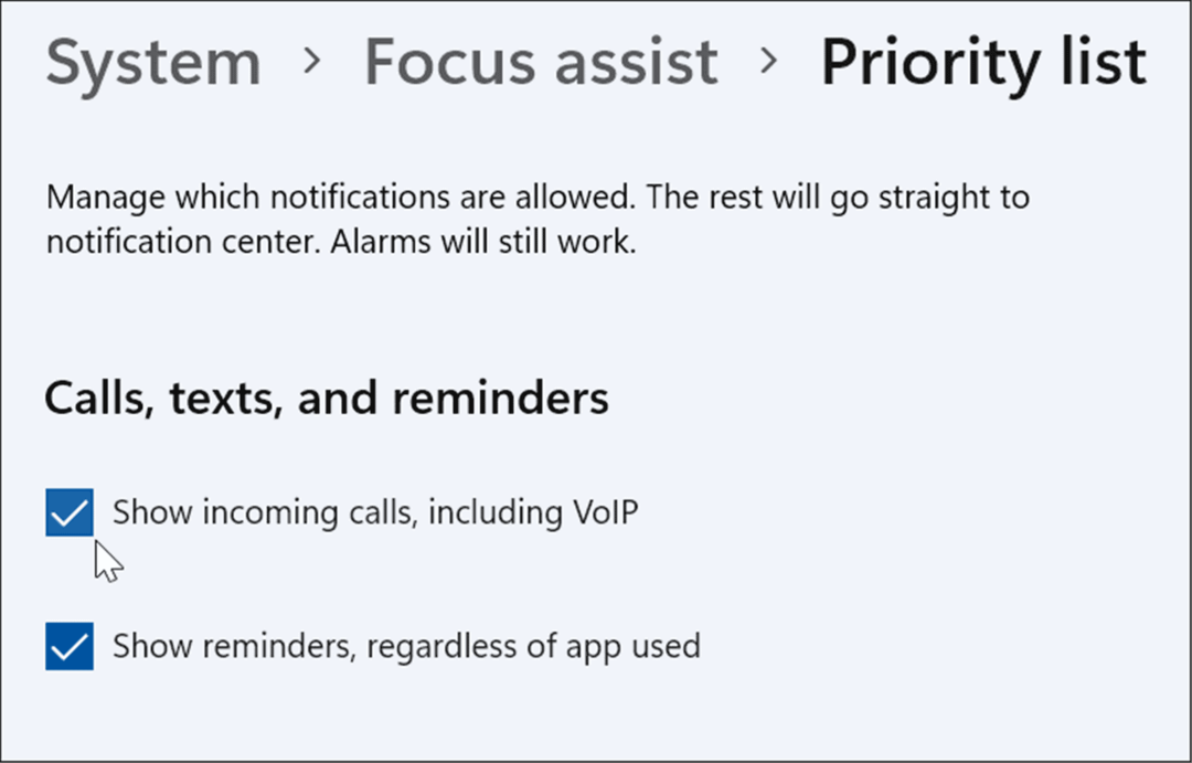 Focus Assist izmantošana operētājsistēmā Windows 11