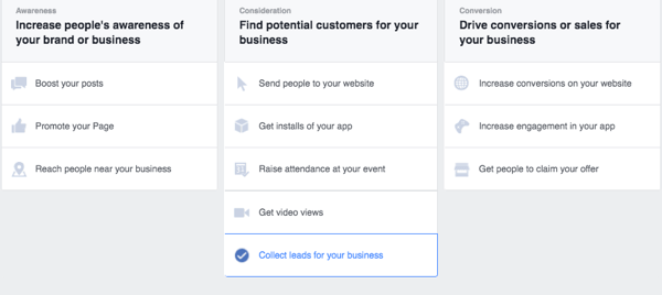 facebook publicēšanas rīku potenciālo klientu veidlapas