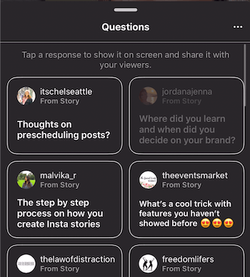 Jautājumi un atbildes vietnē Instagram Stories