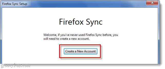 izveidot jaunu Firefox sinhronizācijas kontu