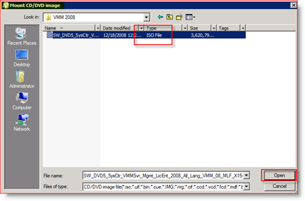 MagicISO piestipriniet ISO virtuālajā diskā operētājsistēmai Windows Server 2008
