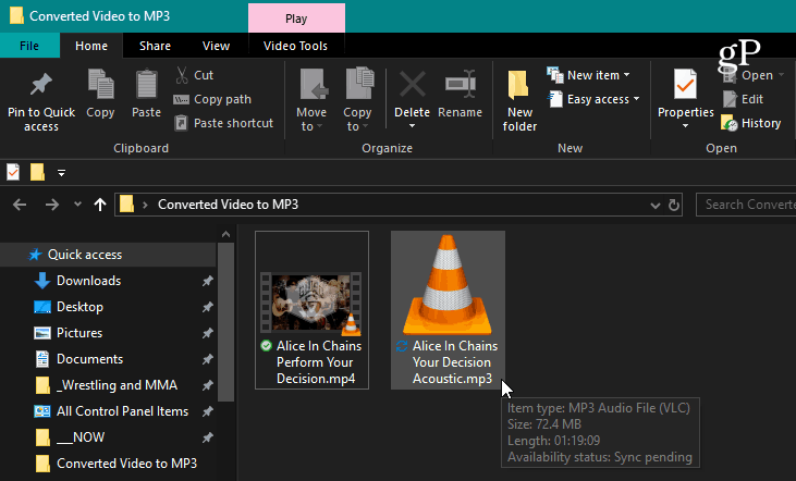 Gatavs konvertētais VLC fails