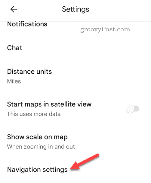 Atveriet Google Maps mobilās navigācijas iestatījumus
