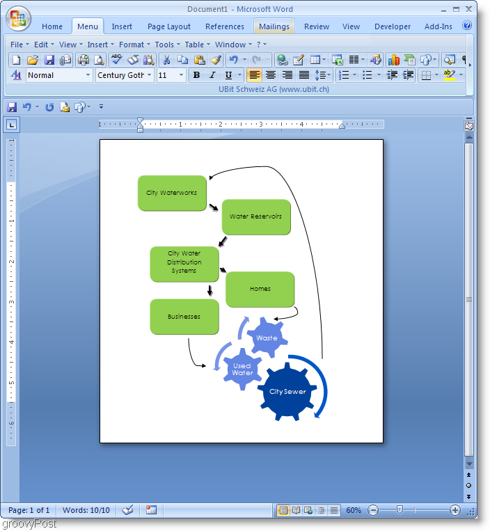 Microsoft Word 2007 blokshēmas piemērs