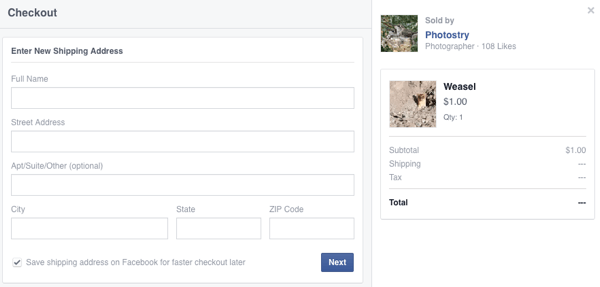 klientam ievadiet piegādes datus pirmajam facebook pirkumam