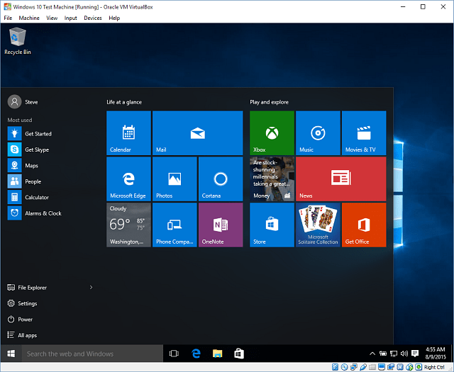 14 Windows 10 vietnē VirtualBox