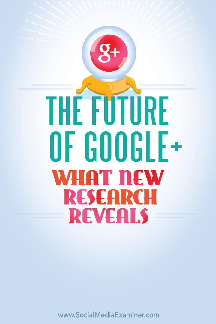 Google+ nākotne, ko atklāj jauni pētījumi: sociālo mediju eksaminētājs