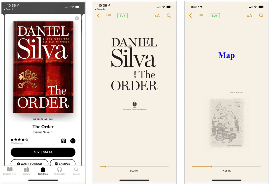 Apple grāmatas iPhone tālrunī
