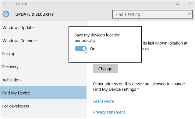 Kā iespējot funkciju Atrodi manu ierīci operētājsistēmai Windows 10