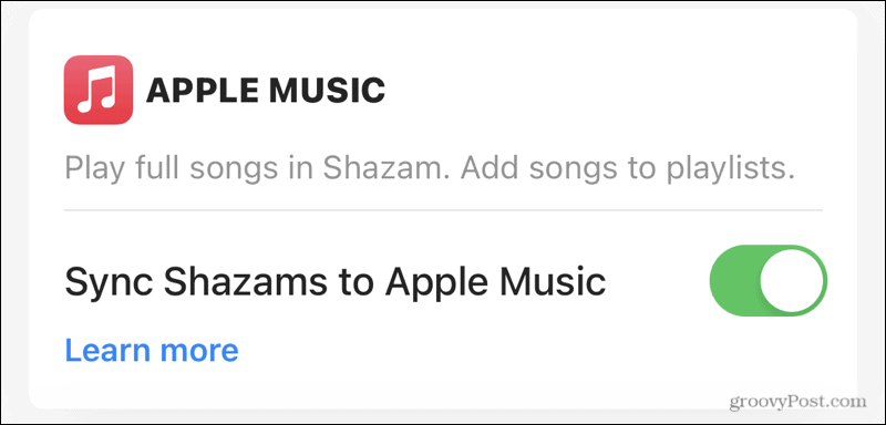 Sinhronizējiet Apple Music ar Shazam