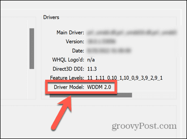 Windows 11 dxdiag draivera modelis