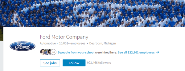 Ford Motor Company lapā LinkedIn ir iekļauti attiecīgie attēli un jaunākā informācija.