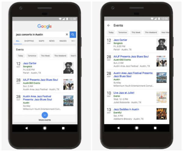 Google atjaunināja savu lietotņu un mobilā tīmekļa pieredzi, lai tīmekļa meklētājiem palīdzētu vieglāk atrast tuvumā notiekošās lietas vai nu tagad, vai nākotnē.