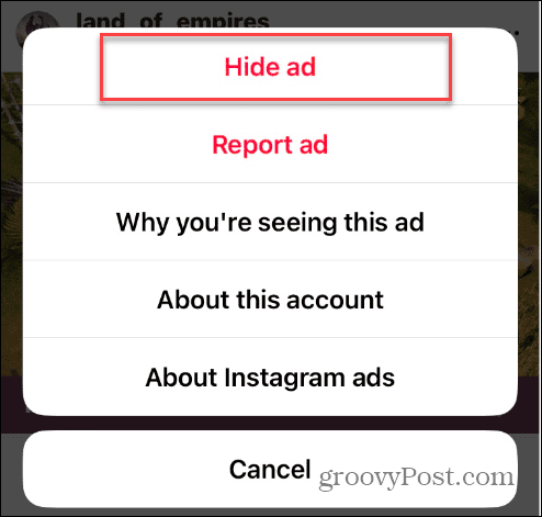 Izslēdziet mērķētās reklāmas pakalpojumā Instagram