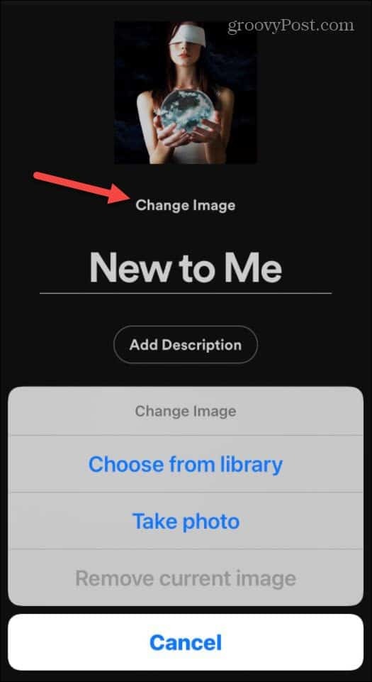 Izvēlieties attēlu vai noņemiet iOS