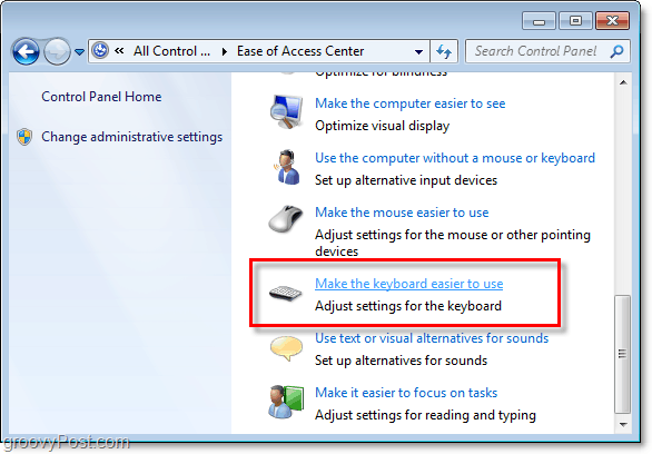 Kā atspējot lipīgās atslēgas un filtrēšanas taustiņus operētājsistēmā Windows 7
