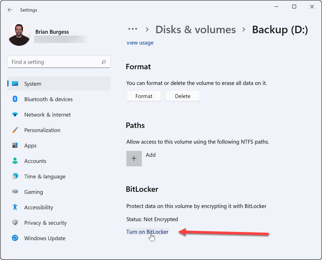 Izmantojiet Bitlocker, lai pārietu uz Windows 11