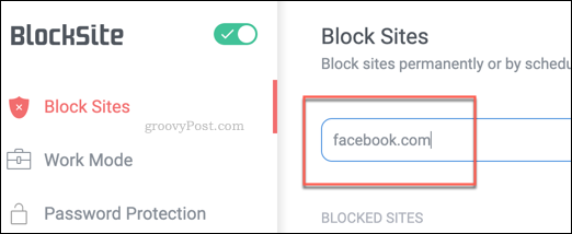 Bloķētas vietnes pievienošana BlockSite bloķēšanas sarakstam pārlūkā Chrome