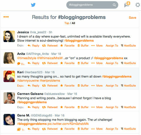 #bloggingproblems hashtag meklēt čivināt
