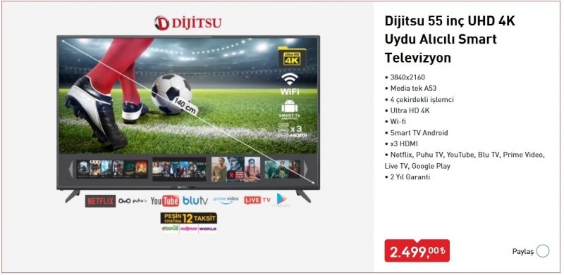 Kā nopirkt Dijitsu Smart TV, kas pārdots BİM? Dižitsu viedtelevizora funkcijas