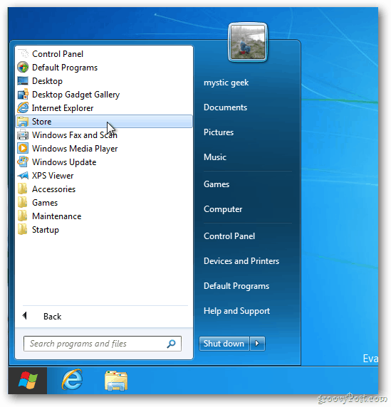 Sākt izvēlni Windows 8