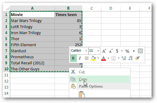 kopiju tabula