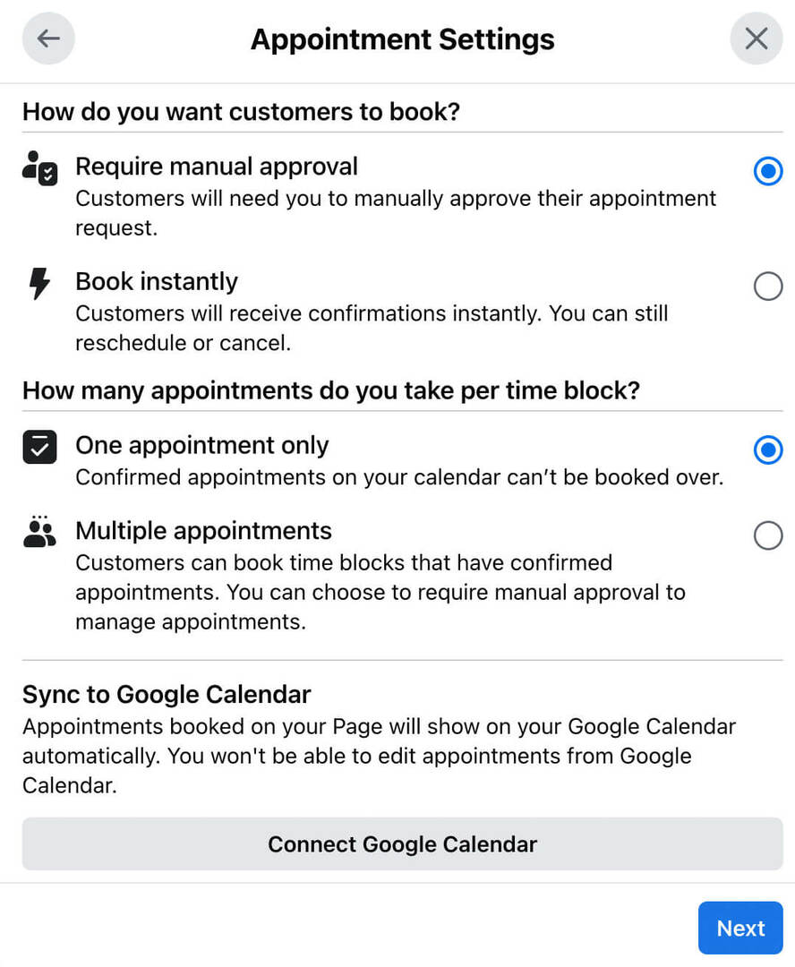 how-to-create-book-now-action-button-for-classic-facebook-page-confirm-appointment-settings-review-appointments-manually-use-native-prevent-double-bookings-sync-google-calendar- piemērs-7