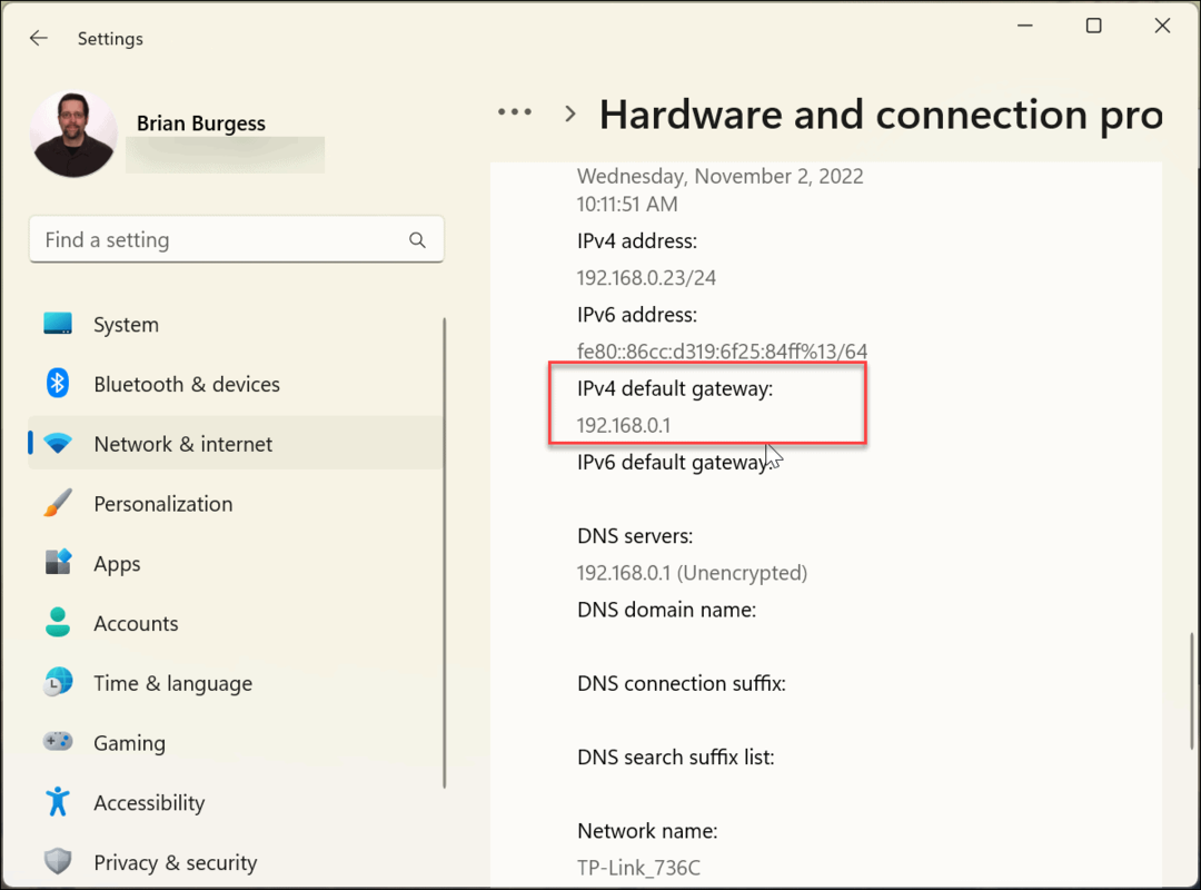 Kā atrast maršrutētāja IP adresi operētājsistēmā Windows 11