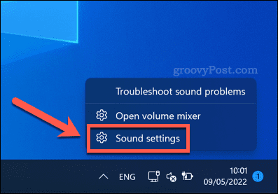 Atveriet skaņas iestatījumus operētājsistēmā Windows 11