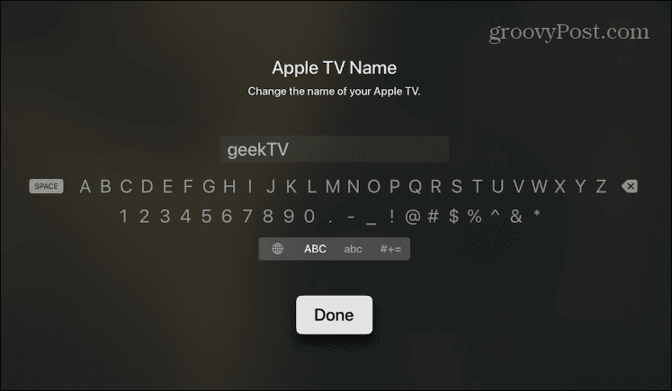 Mainiet sava Apple TV nosaukumu
