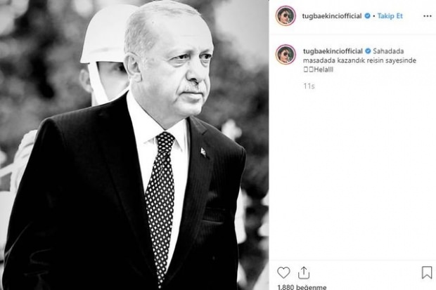 No Tuğba Ekinci līdz prezidentam Erdoğan: Paldies priekšniekam Halal!