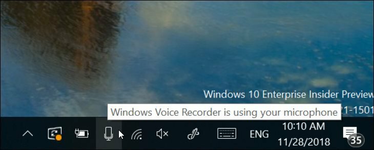 Windows 10 19H1 paziņojums par jaunu mikrofonu
