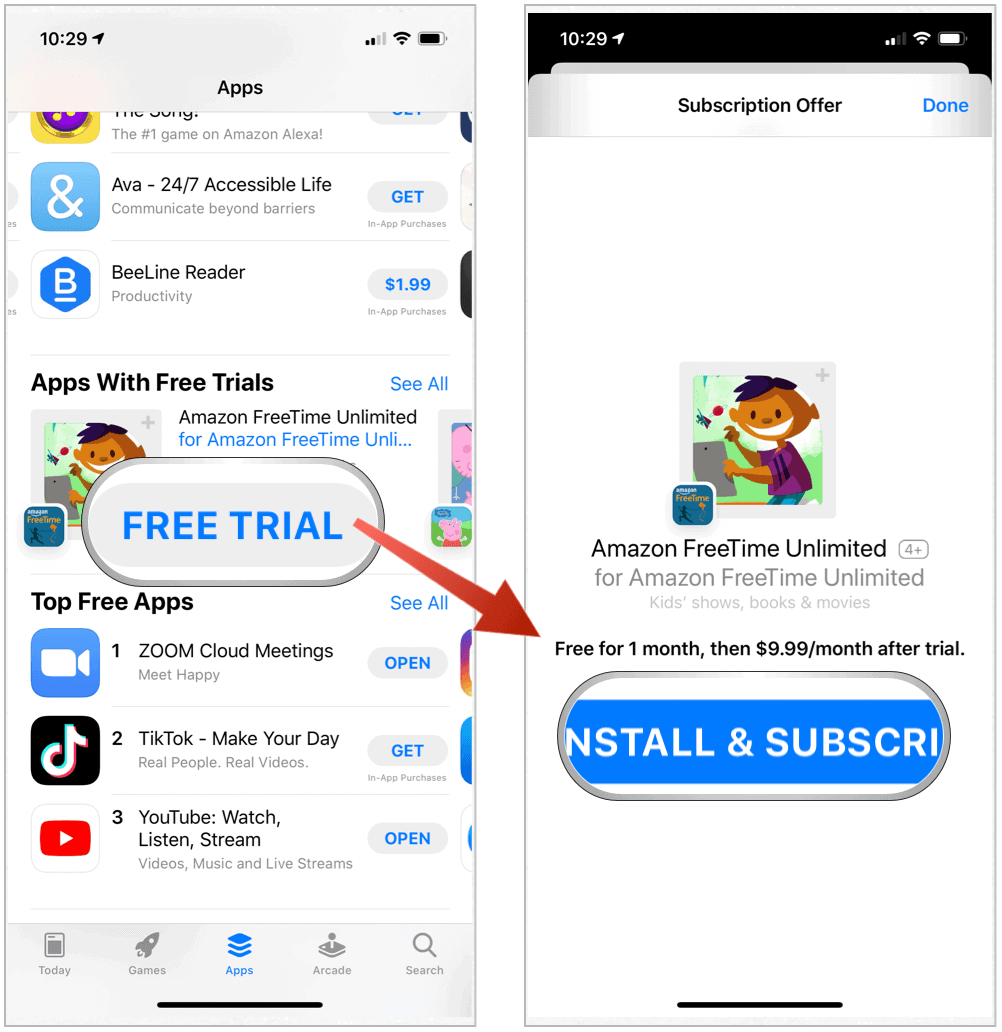 App Store bezmaksas izmēģinājuma noteikumi