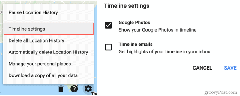 Google Maps laika skalas iestatījumi, Rādīt Google fotoattēlus