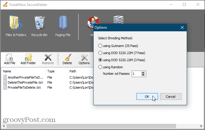 SecureDelete Windows drošas dzēšanas rīks