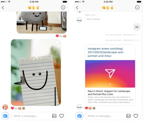  Instagram pievienoja atbalstu tīmekļa saitēm programmā Direct un tagad ļauj lietotājiem izvēlēties attēla ainavas un portreta orientācijas