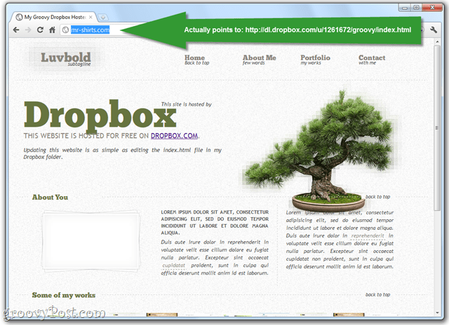 publicēt tīmekļa lapas, izmantojot dropbox publisko mapi