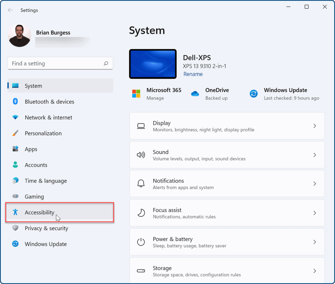 Windows 11 iestatījumu pieejamība