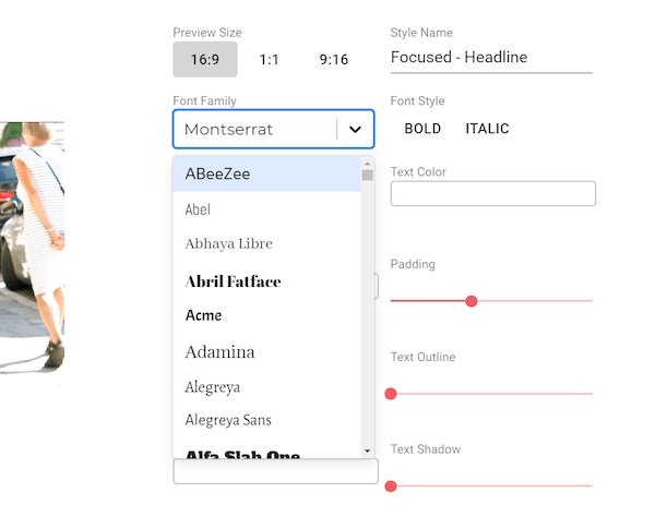 Zubtitle atlasiet fontu, fonta svaru, krāsu un parakstu pozīciju