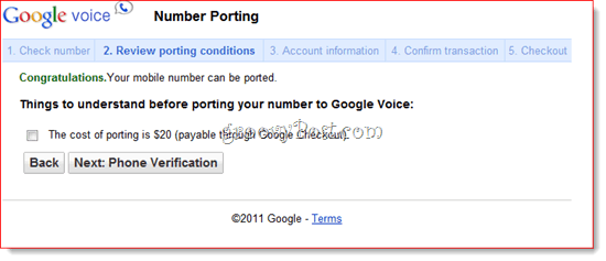 Esošā numura pieslēgšana pakalpojumam Google Voice