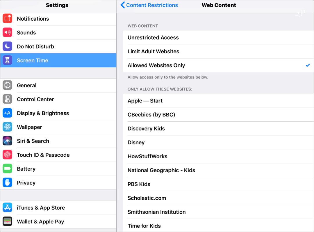 iOS 12 ekrāna laika satura ierobežojumi