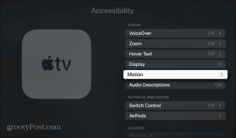 Atspējojiet automātisko video un skaņas atskaņošanu Apple TV