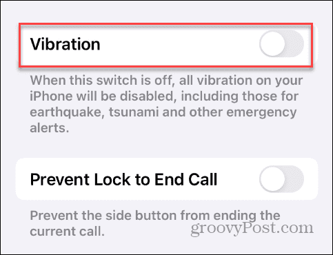 Izslēdziet vibrāciju iPhone tālrunī