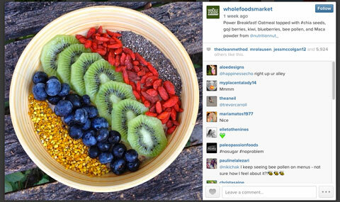 veselu ēdienu instagram attēls ar #chia