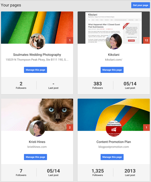 google + lapu informācijas panelis