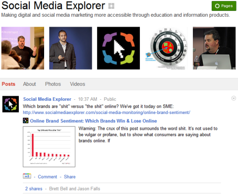Google+ lapas - sociālo mediju pārlūks