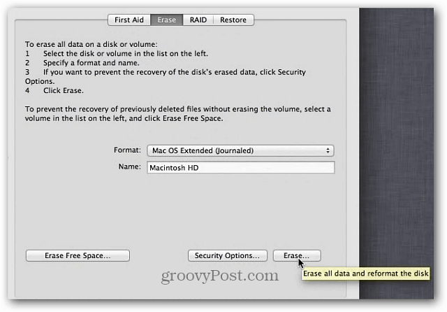 Kā izdzēst jūsu Mac cieto disku un pārinstalēt OS X