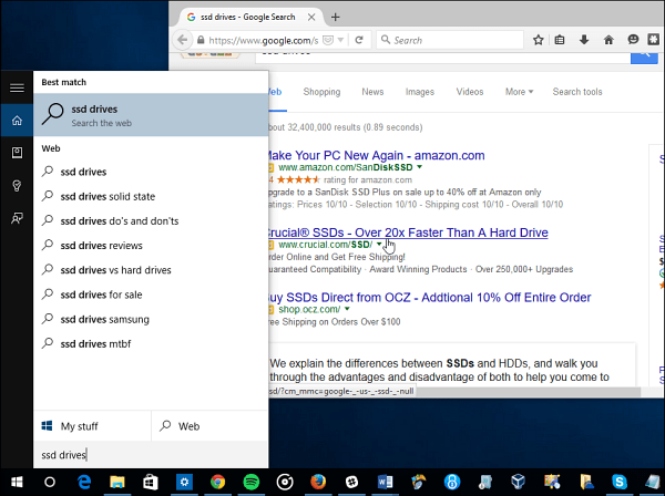 Firefox Google Cortana noklusējuma Windows 10